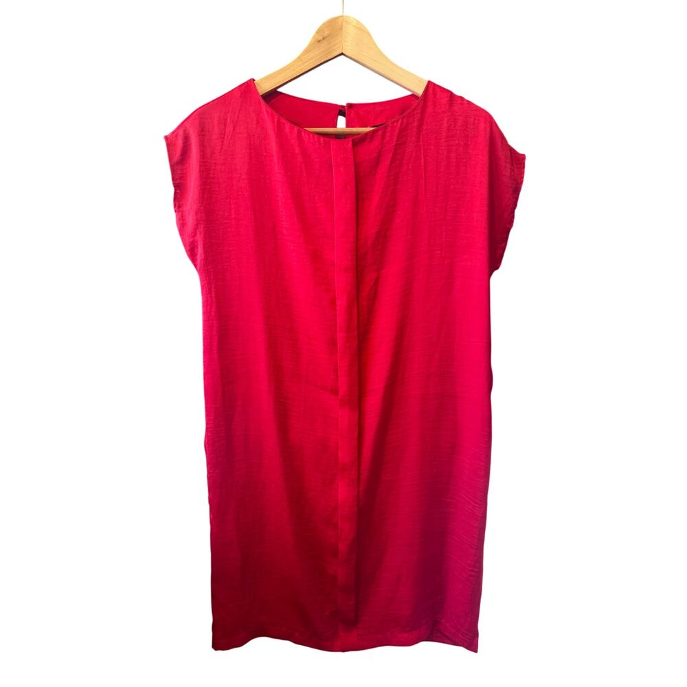 NWT Mango | Red Cap Sleeve Knee Length Shift Dress  | Size XXS